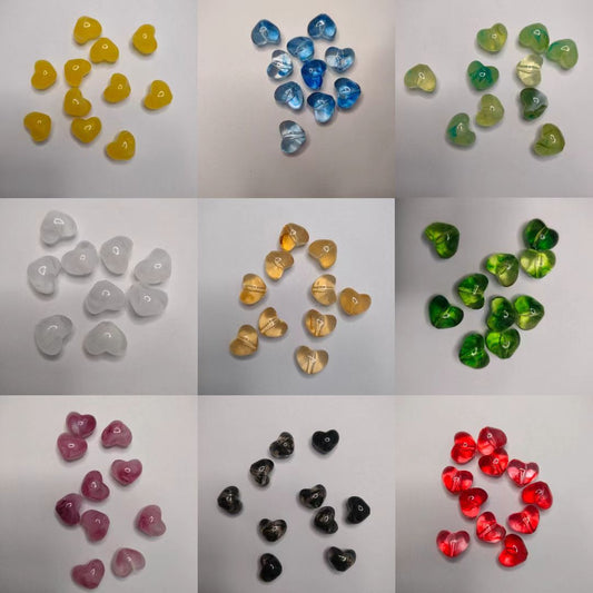 Heart Beads, Acrylic, Dyed