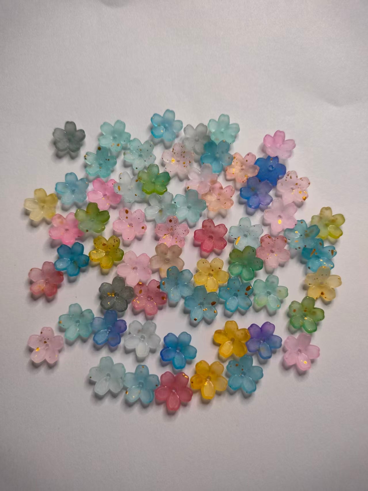 Small Acrylic Lucite flower beads Assorted 10MM
