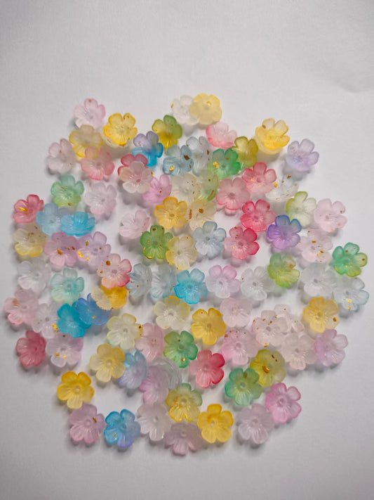 Small Acrylic Lucite flower beads Assorted 10MM