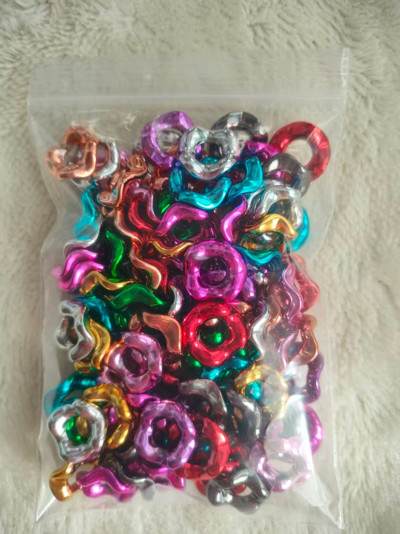 16mm Mix Spacer Beads, Wavy Spacer