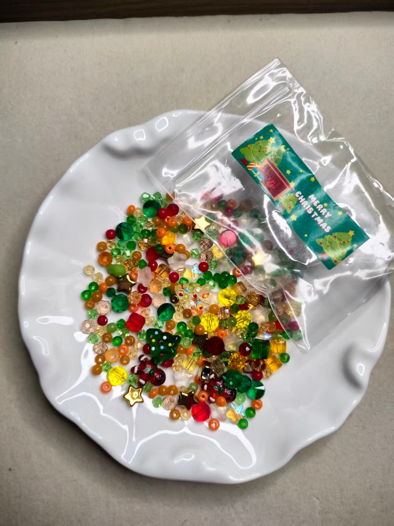 Christams Tree &Gingerbread Beads Bag