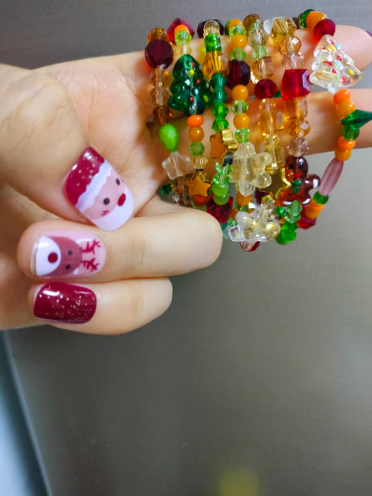 Christams Tree &Gingerbread Beads Bag