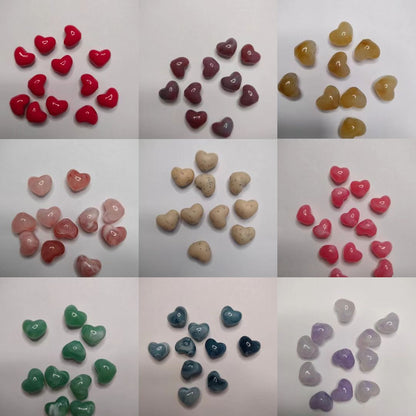 Heart Beads, Acrylic, Dyed