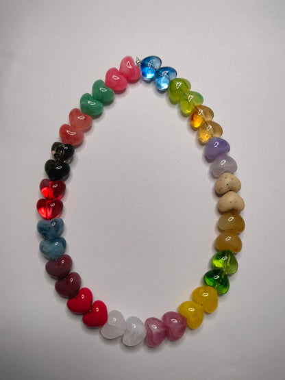 Heart Beads, Acrylic, Dyed