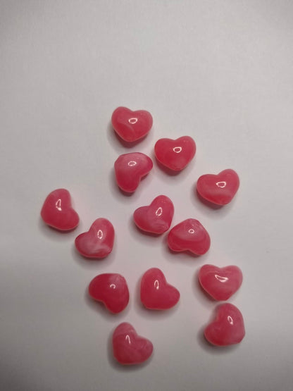 Heart Beads, Acrylic, Dyed
