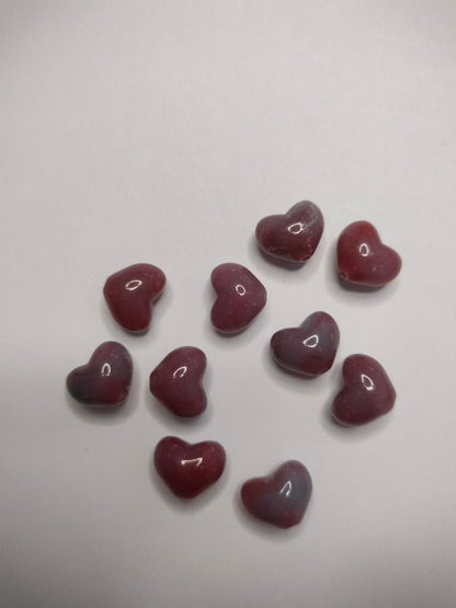 Heart Beads, Acrylic, Dyed