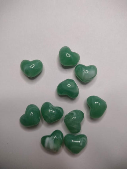 Heart Beads, Acrylic, Dyed