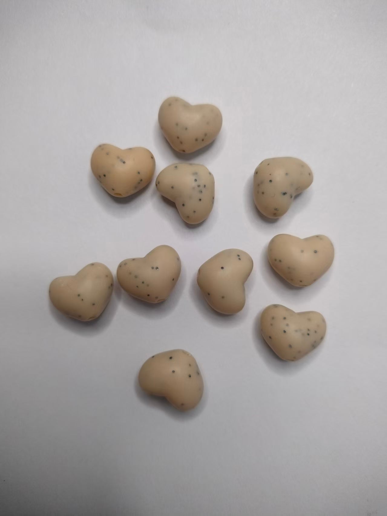 Heart Beads, Acrylic, Dyed