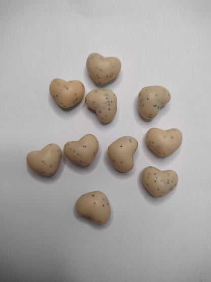 Heart Beads, Acrylic, Dyed