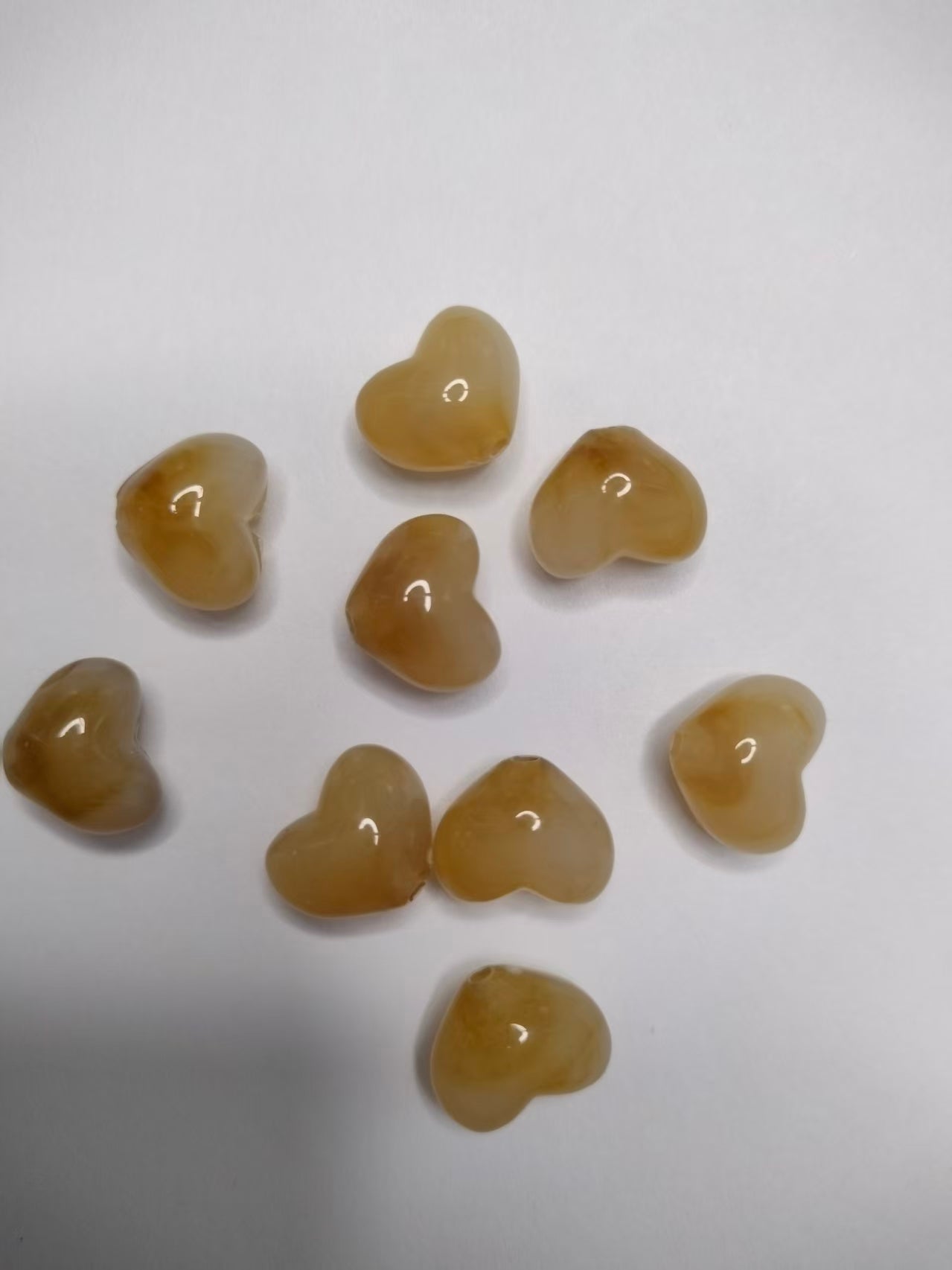 Heart Beads, Acrylic, Dyed