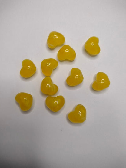 Heart Beads, Acrylic, Dyed