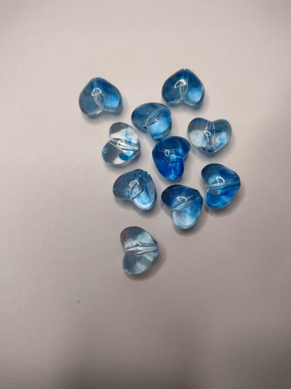 Heart Beads, Acrylic, Dyed