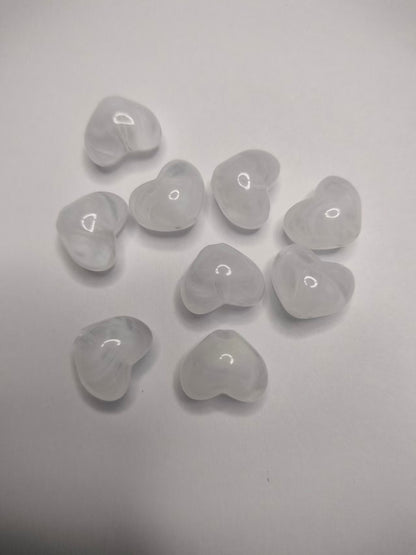 Heart Beads, Acrylic, Dyed