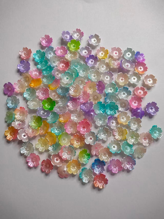 Small Acrylic Lucite flower beads Assorted 10MM