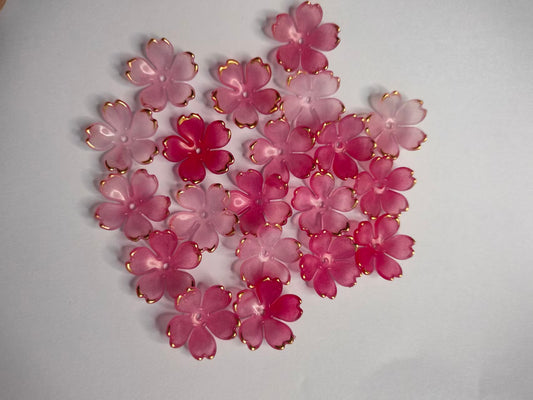 Acrylic Bead Caps With Gold-tone Edge