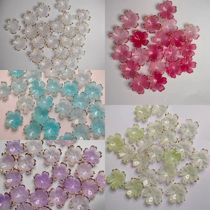 Acrylic Bead Caps With Gold-tone Edge