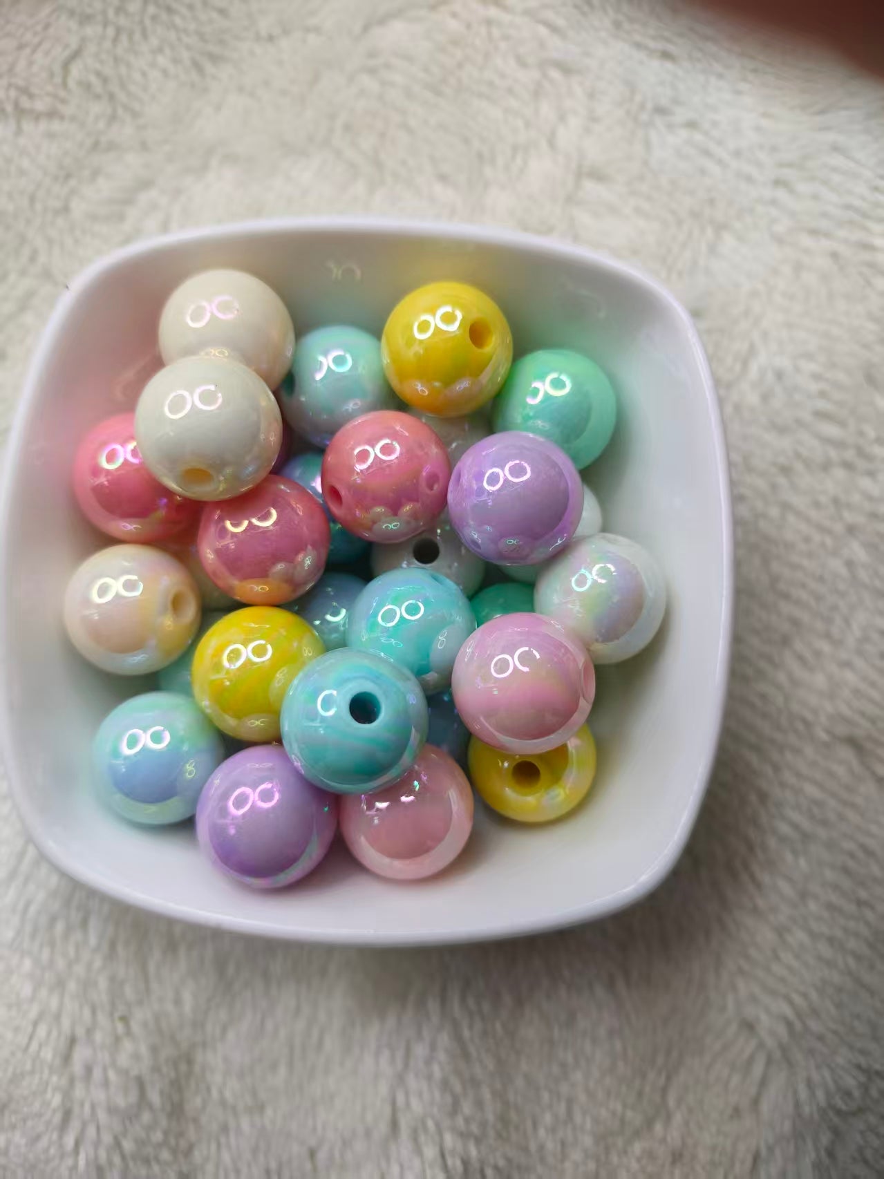 Shiny AB Plated Mixed Spring Colors Round