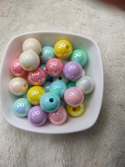 Shiny AB Plated Mixed Spring Colors Round