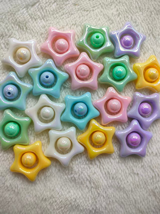 Shiny AB Plated Mixed Spring Colors Round