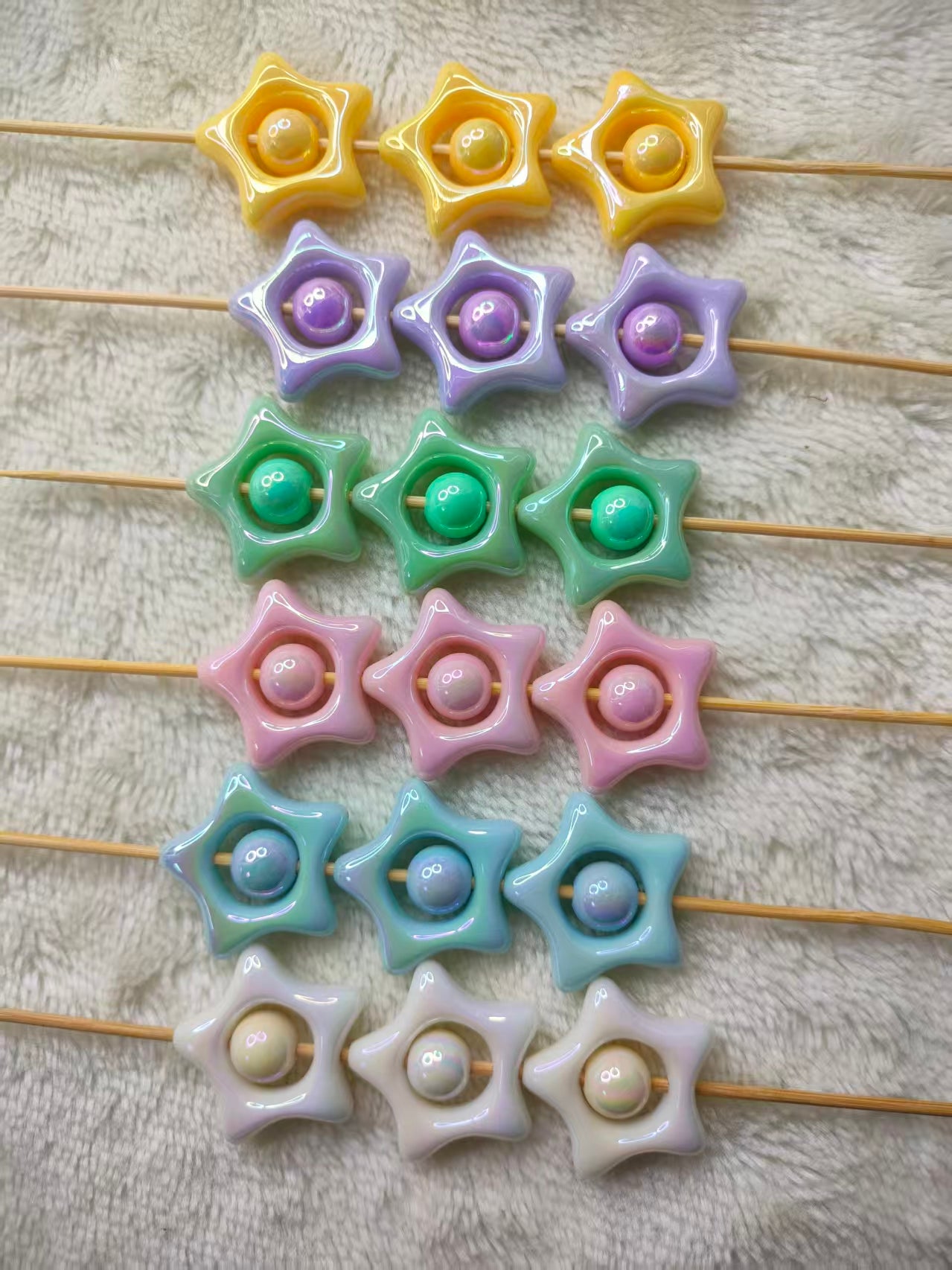 Shiny AB Plated Mixed Spring Colors Round