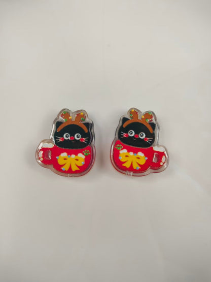 Acrylic Black Cat Beads